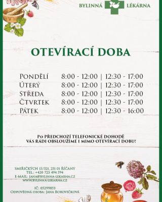 Naše prázdninová otevírací doba končí. Věnujte prosím pozornost otevírací době a všimněte si polední pauzy 🍽️.